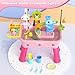 GGRH 2026 Upgraded Water Table for Toddlers 1-3 - Outdoor Toys for Kids Ages 4-8 with Pump, Summer Outside Sensory Activity Pool Toys, Kitchen Play Sink Toy with Running Water, Fishing Toy, Pink