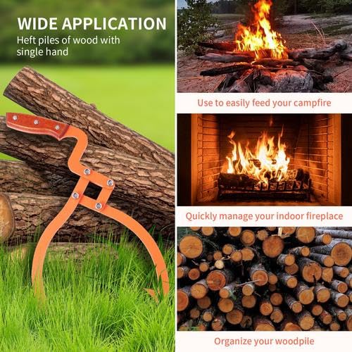 20 Pulgadas (Unos 50,8 cm) Pinza Forestal para Troncos, Pinza Forestal para Elevar Troncos, Pinzas para Arrastrar Troncos, Herramientas para Levantar y Transportar Troncos