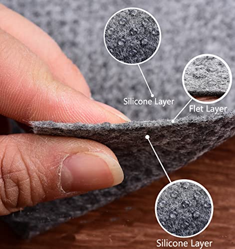 Ultra Strong Anti-Slip Rug Felt Pad 2 x 4 ft Non Slip Area Gripper, Thin Profile Non Skid Carpet Mat Keep Your Rugs in Place- Gray - Image 3