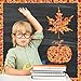 Quera 68.8ft Autumn Leaves Bulletin Board Stickers Border Fall Stickers 60 Pieces Self-Adhesive Thanksgiving Blackboard Border Trim Decor for School Classroom Wall Thanksgiving Party Decoration, 60Pcs