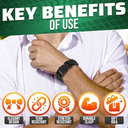 Tactical Paracord Bracelets for Men – Survival Paracord Bracelet for Daily Wearing with Nylon Cord Wristband – Elegant Hand Accessory with Quick-Release Buckle for Camping, Hiking, Outdoor Adventures4
