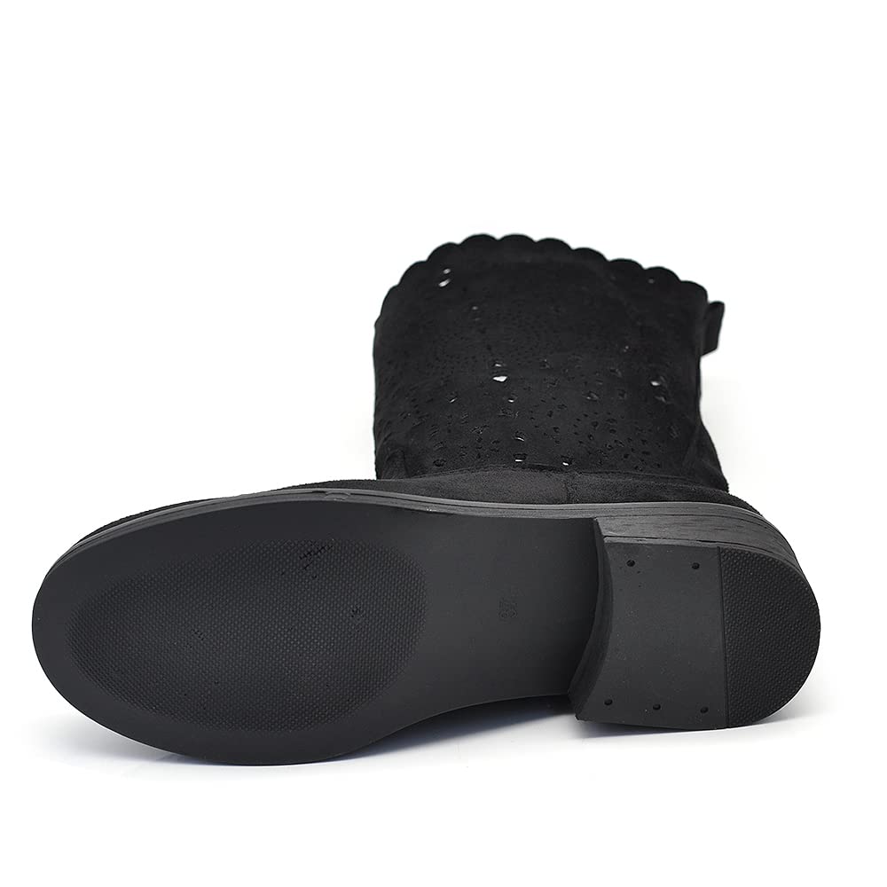 IF Fashion - Botas de mujer para primavera y verano, perforadas en el pulpcido, con hebillas y anfibias, LY70-1 Size:
