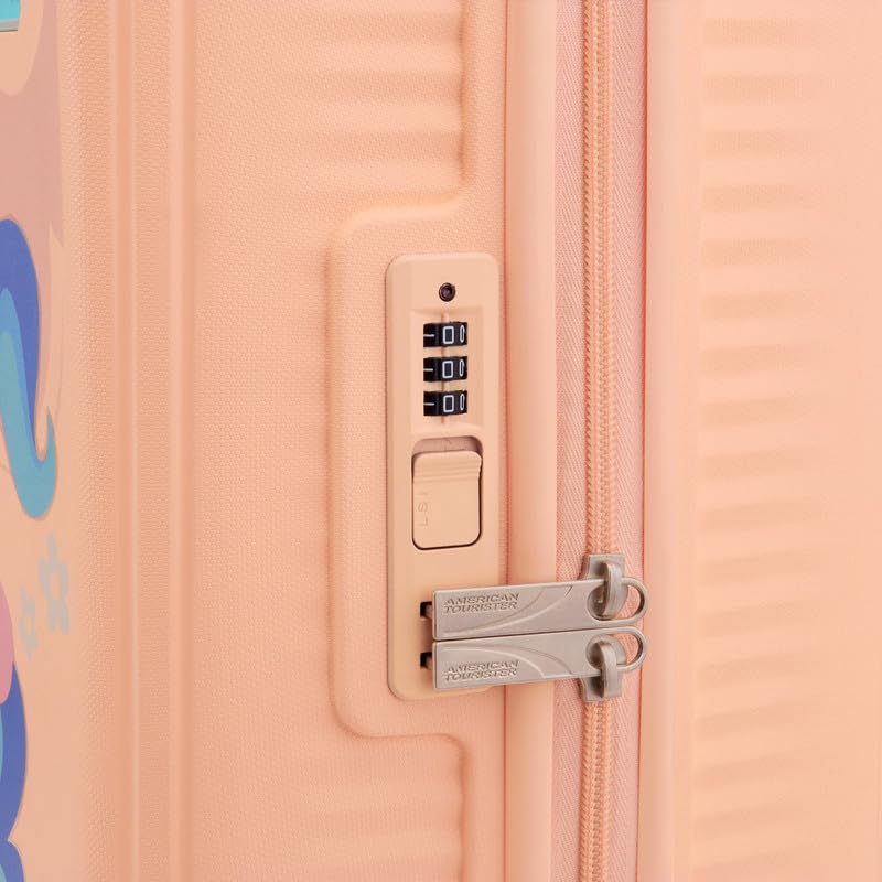 Image of American Tourister Snoodle Kids Spinner Luggage | 48 cm Cabin Size | 22L | 8 Wheels | Recessed Combination Lock | Multi-Stage Trolley | Gen-Alpha Suitcases | Peach Unicorn | 3 Year Global Warranty