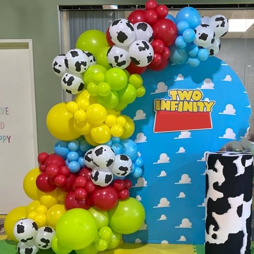 Image of Cow Print Balloons, 67pcs 12 Inch Cow Balloons for Birthday, Farm Cowboy Western Baby Shower Birthday Party Decorations