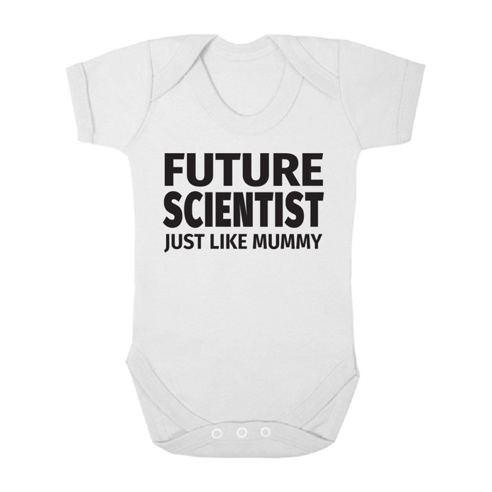 Future Scientist Just Like Mummy Cute Boys and Girls Baby Vest Bodysuit (3-6 Months, White)