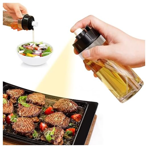 HUGCONS 2 EN 1 Pulverizador Aceite Spray Acrílico Spray Aceite Cocina Freidora Aire Dispensador Aceite Aceitera Spray Atomizador Aceite Cocina Pulverizador de Aceite Recargable para Ensalada Barbecue