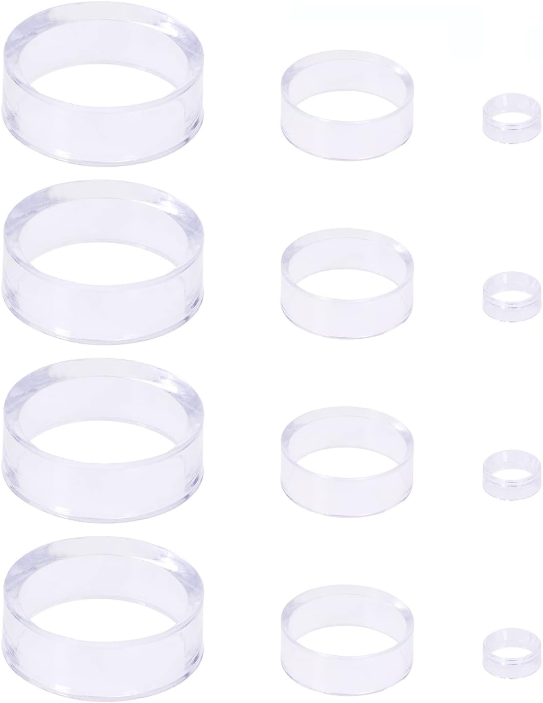 PENTA ANGEL Acrylic Display Stand 12Pcs Clear Round Plastic Baseball Ring Stands Holder Easel for Golf Ball Softball Tennis Ball Spheres Jewelry Collections and Crafts DIY (12, Large, Medium, Small)