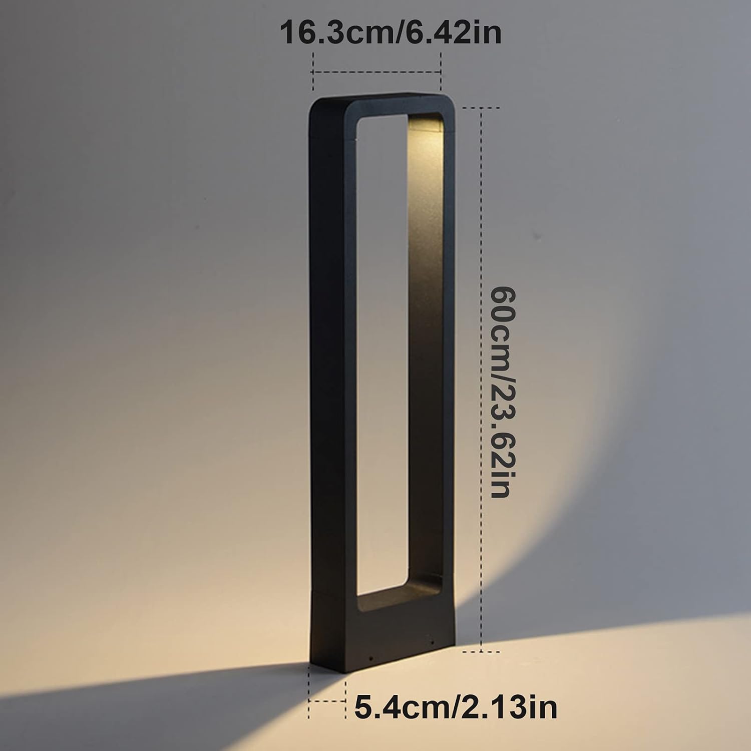 WHZWH Lawn Light Floor Lamp, Outdoor Lanterns Floor Lamp Waterproof Column Lamp, Led Pathway Lights Post Lights Garden Decorative Bollard Light, Modern Minimalist Cuboid Landscape Lamp,23.6in : Tools & Home Improvement