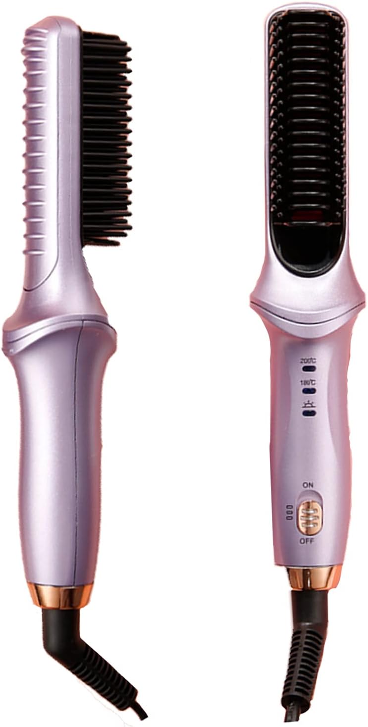 XSBBY Cepillo Alisador de Pelo 2 en 1 Cepillo Alisador Secador de Pelo,Ion Negativo de Revestimiento Cerámico de Secado Rápido Alisador de Pelo con Calefacción de Titanio PTC
