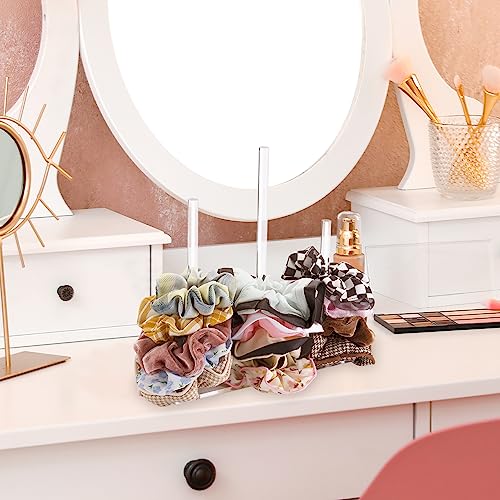 SMUK Pacotes 3 Camadas Acrílico Scrunchie Suporte Suporte, Transparente Cabelo Laço Organizador Arma