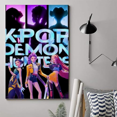 Magauy Kpop Demon Hunters Cast Poster Anime Canvas Movie Tv Show Für Zimmer, Ästhetische Leinwand-Wandkunst, Schlafzimmer-Dekor Poster 12x18inch(30x45cm)