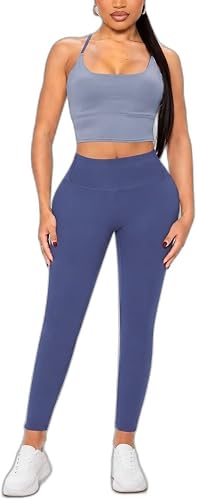 Womens Blue Strappy Activewear New Feeling Set