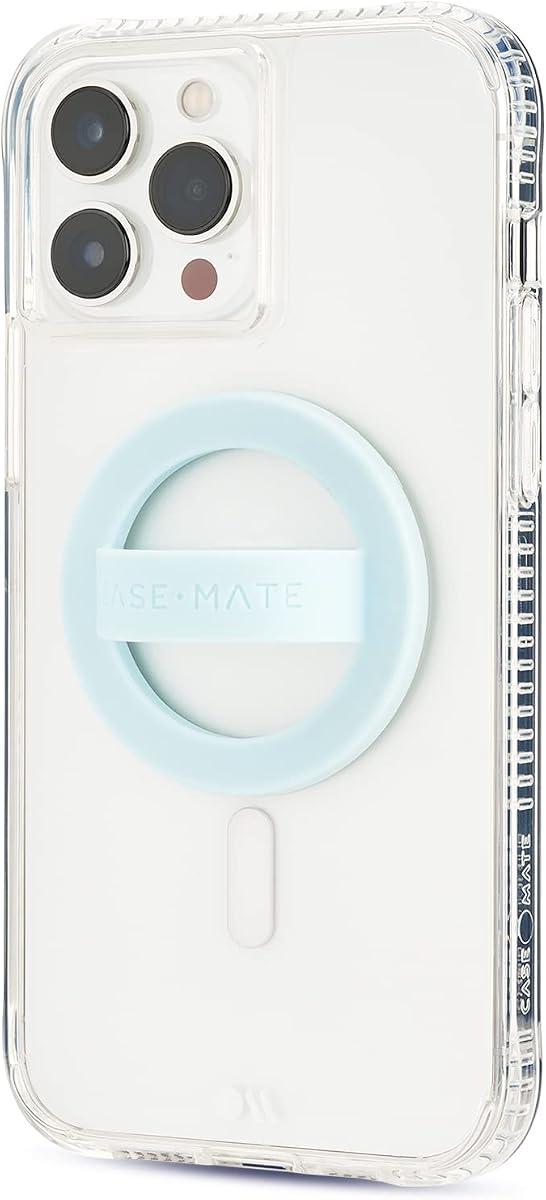 Magnetic Phone Loop Grip - MagSafe Holder - Blue | Detachable Phone Holder for Hand - Soft Collapsible MagSafe Grip for Back of Phone for iPhone 17 Pro Max/16/15/14/13/Pixel 10