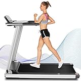 ANCHEER Cinta de correr AM0002, cinta de correr plegable con escritorio grande y altavoz Bluetooth, la mejor máquina de cinta de correr para caminar para gimnasio en casa, oficina, uso cardiovascular