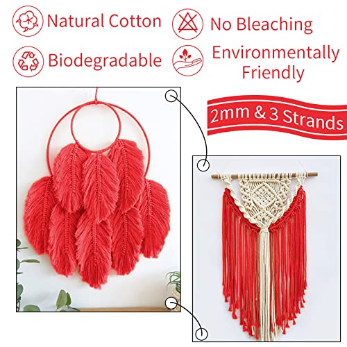 LEREATI Macrame Cord 2mm x 100m, Thick Macrame Rope Natural Cotton Rope Craft String - Image 4