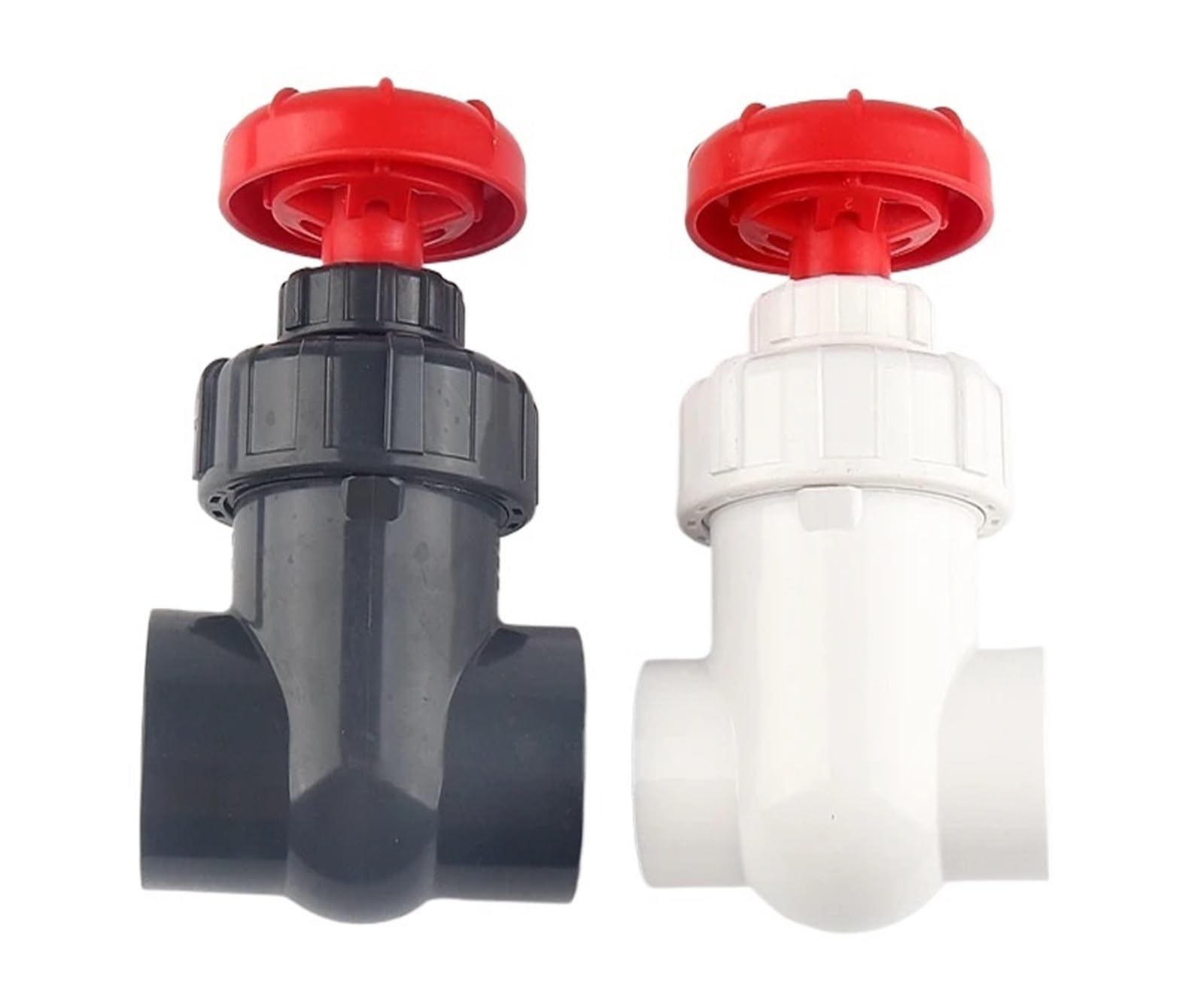 Válvula de compuerta de PVC de 20/25/32/40/50/63mm, irrigación de jardín, acuario, Control de flujo de precisión, válvula de interruptor de rueda manual(1pc dark grey,Inner Dia 63mm)