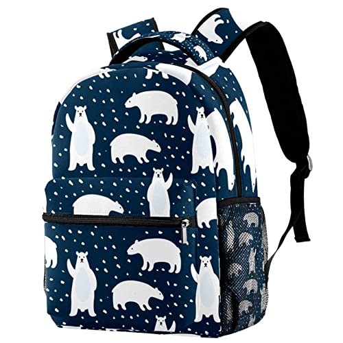 Sac à dos de voyage ours polaire Leisure Campus pour filles et garçons avec porte-bouteille