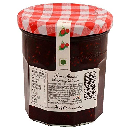 Image of Bonne Maman Raspberry Preserve, Marmalade Fruit Jam, 13 oz / 370 g