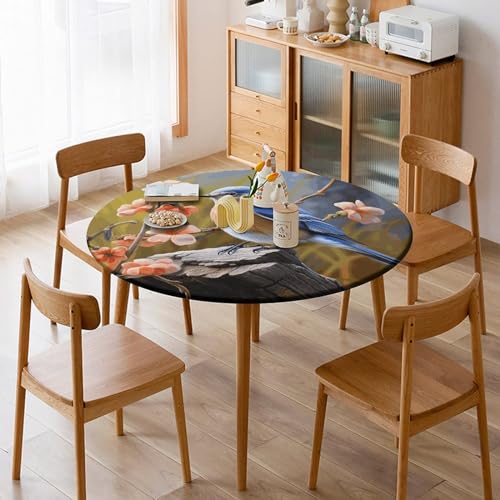 Nappe ronde ajustée Eastern Bluebird imperméable pour table de pique-nique - 8