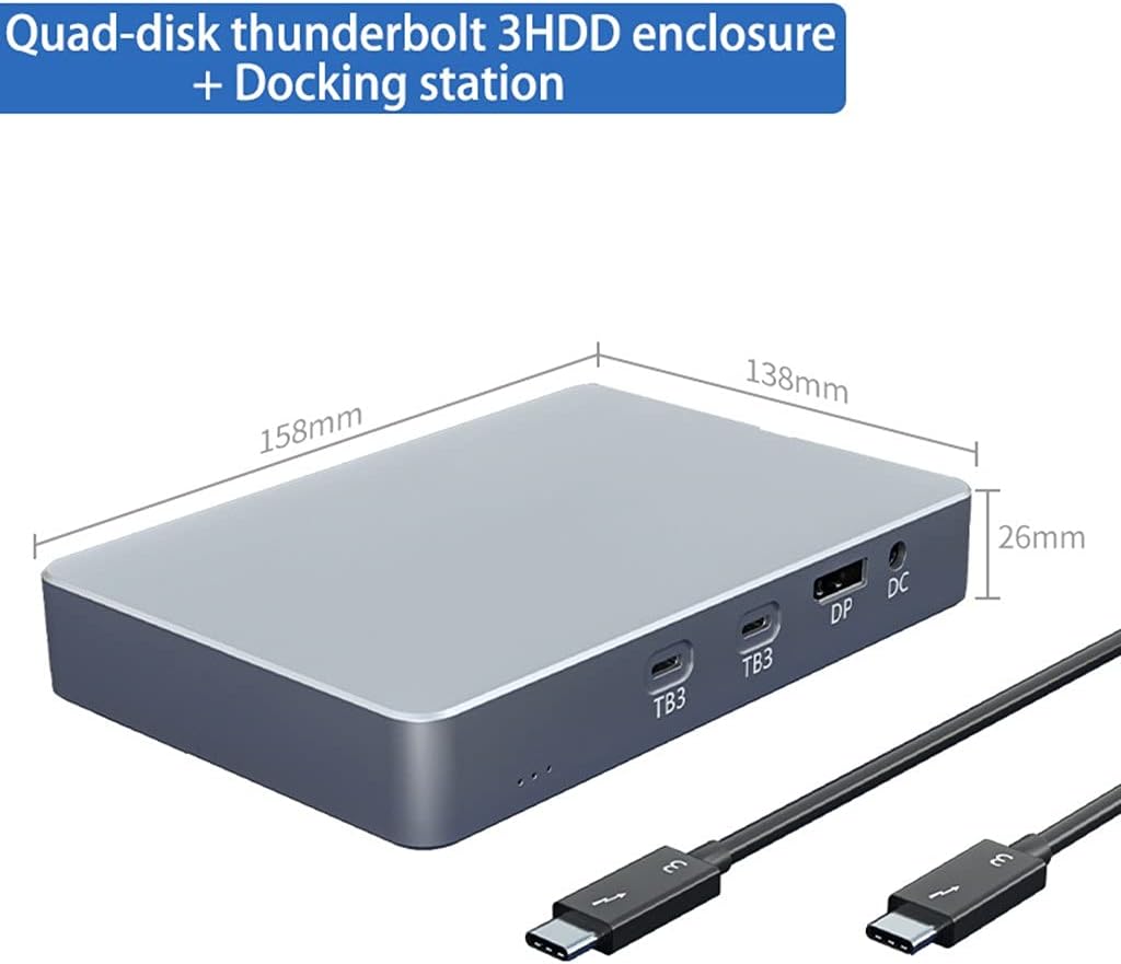 M.2 Dual-Disk NVME HDD Enclosure 3 Docking Station Type C to USB 3.0 Hard Disk Box (Color : Quad-Disk)