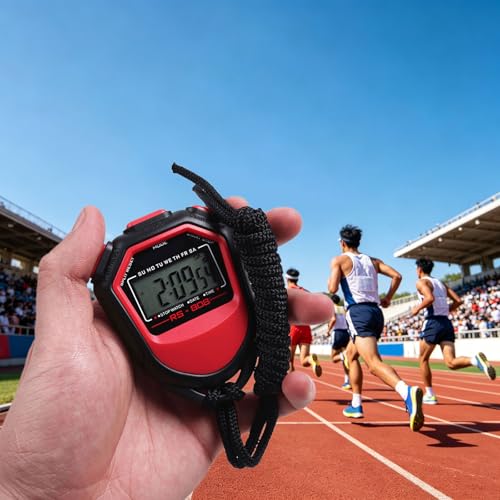 Cronómetro digital deportivo con alarma y calendario miniatura 2