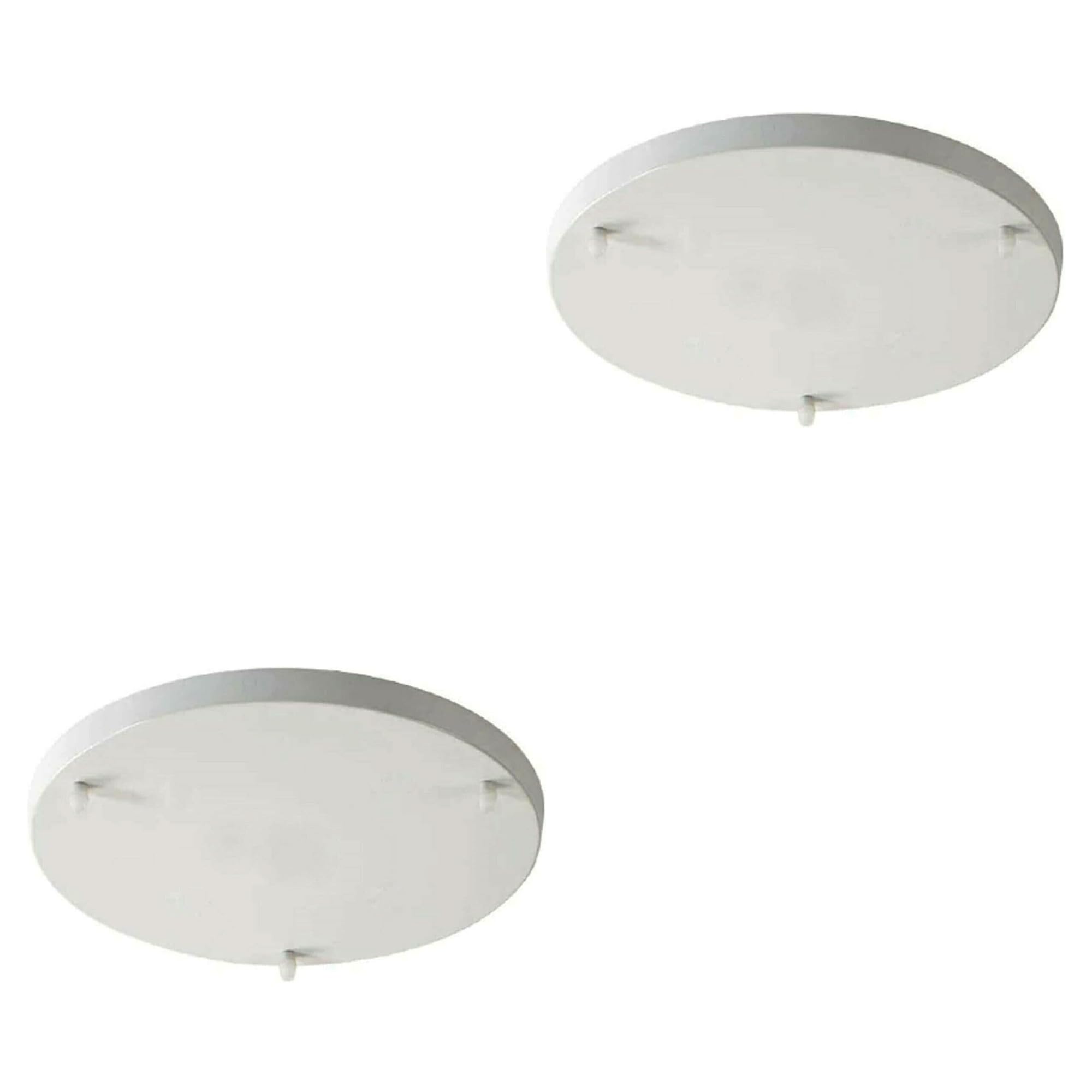 2 Pack White 3 Outlet Round Flat Metal 200mm Ceiling Rose Multi Pendant Lamp Cord and Cable Grip Canopy Holder Cover Plate For Home And DIY Chandelier Cluster Indoor Pendant Lighting Home Decoration — image 1