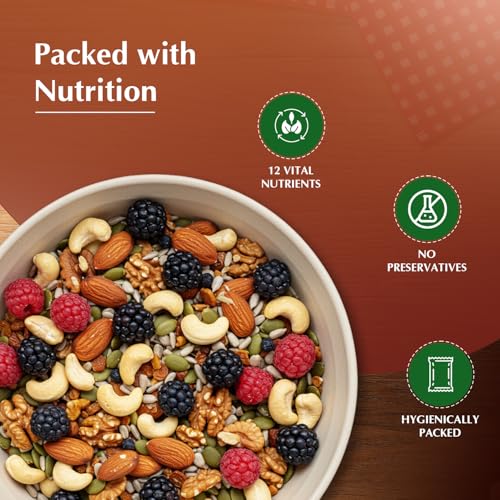 Image of Amazon Brand - Vedaka Nuts, Berries and Seed Mix | 200 gm | Almond, Cashew, Cranberry, Amla and Pumpkin Seeds | Healthy Snacking