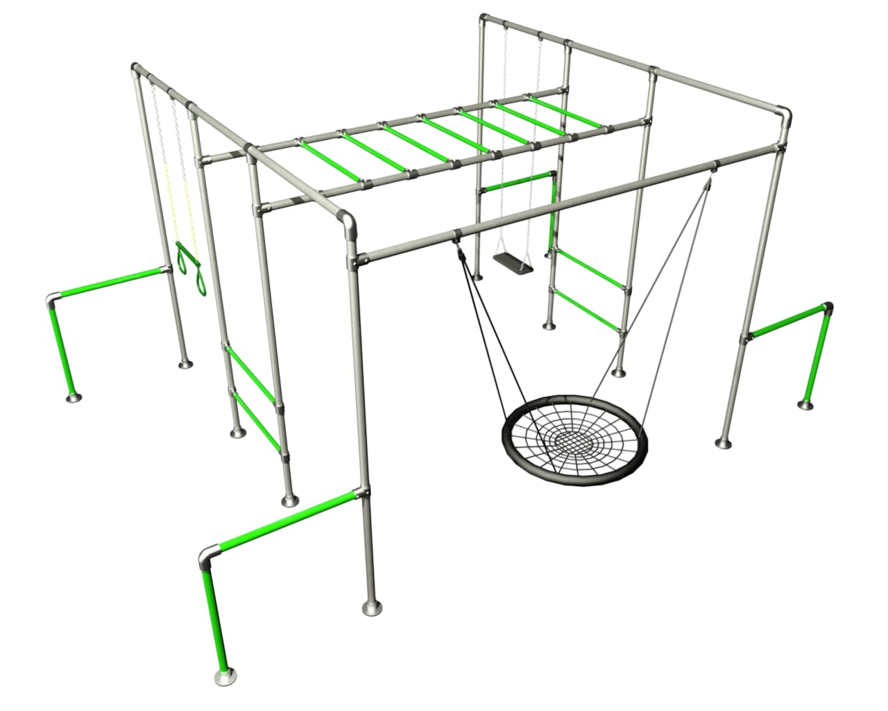 The JUNGLE+ Climbing Frame Monkey Bars from the Monkey Bar Store | Galvanised Steel Construction