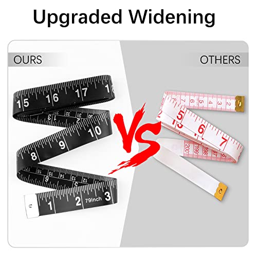 Reidea Clothing Measure Tape Dual Sided, 79In/200Cm Soft Fabric Tape Measure For Body Measurement Fitness, Weight Loss, Measuring Waist, Thighs, Arms, Sewing Clothing Tailor, Black #TOP4