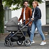 Maxi-Cosi Zelia S Trio 3-in-1 Prams Travel System, 0 - 4 Years, Up to 22 kg, Foldable, Compact and Reclining Baby Pushchair, with CabrioFix S i-Size Baby Car Seat, Accessories, Nursery Bag, Grey - Image 10