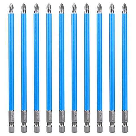 Gasea 10pcs 150mm Phillips Driver Drill Bit Set Cover