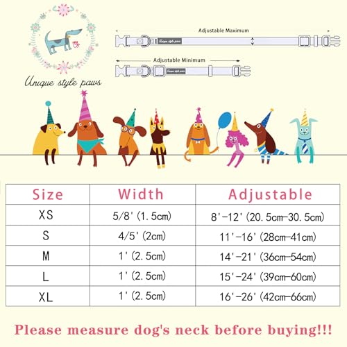 Unique style paws Hundehalsband mit Schnellverschluss aus Baumwolle, buntes Blumenmuster, langlebiges Geschenk, niedlich, für kleine, mittelgroße und große Hunde und Hündinnen