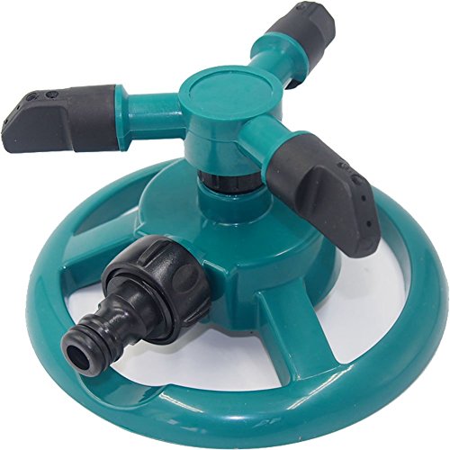 Limiwulw Rociadores de jardín, Sistema automático de irrigación de rociadores de Agua de 360 ° con rociadores de césped Redondo de 3 Brazos para riego de Plantas en el Patio