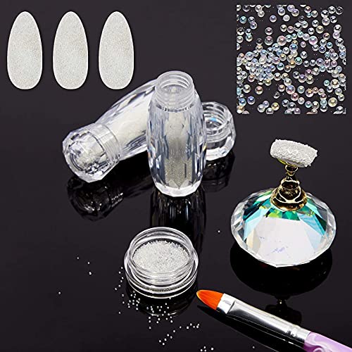 Micro Pixie Bead and Rhinestone Charms for Nail Art (4 Bottles)