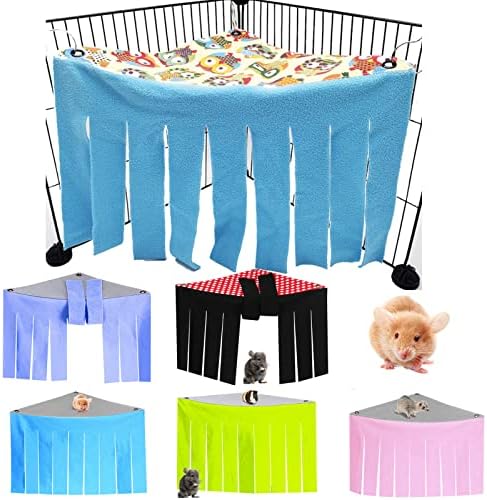 Sadnyy 6 Pieces Guinea Pig Hideout Small Animals Corner Hideaway Fleece Forest Toys Cage Accessories Hidden Habitat Tent Toys for Small Pets Guinea Pigs Ferret Chinchillas Rats Bunny