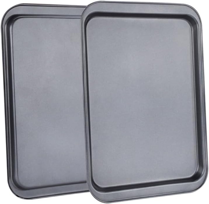 2 Pack Baking Sheet Set Cookie Sheet Set Carbon Steel Baking Pan Rectangular Cake Pan for Baking Nonstick Half Sheet Pan 14 inch