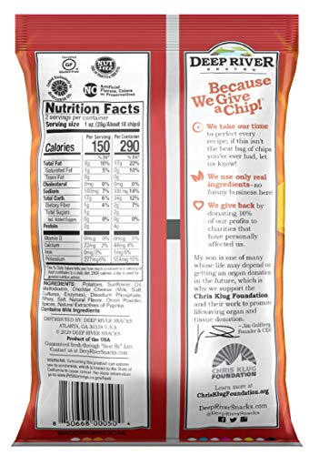 Deep River Snacks Aged Cheddar Horseradish Kettle Cooked Potato Chips, 2 Ounce (Pack of 24)