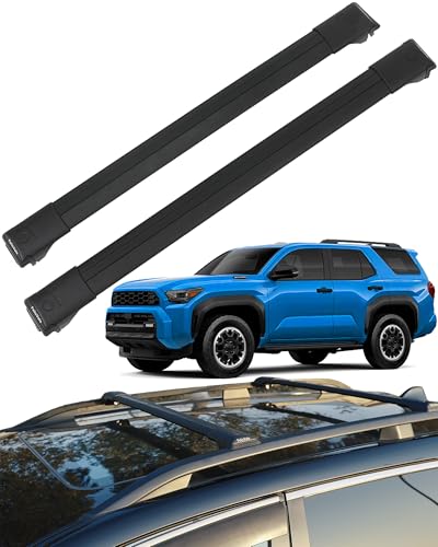 FelicValo FelicValo Ultra-Quiet Low-Profile Roof Rack Cross Bars for Toyota 4Runner 2010-2024 with Raised Side Rails 300lbs All-Metal Heavy Duty Aluminum Roof Rails for Cargo Carrier No Lock
