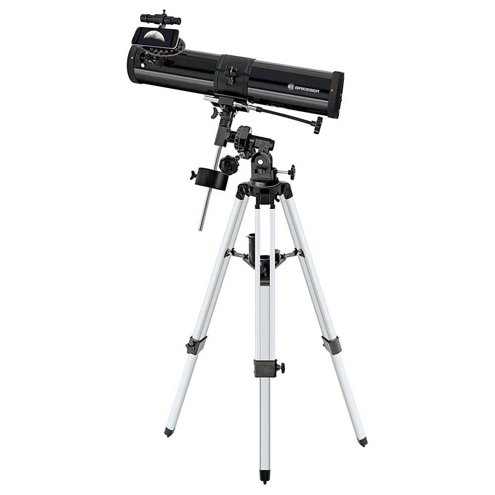 Bresser Telescopio 76/700 Saturn Explorer EQ Espejo telescópico Después de Newton con trípode y Montura y Accesorios