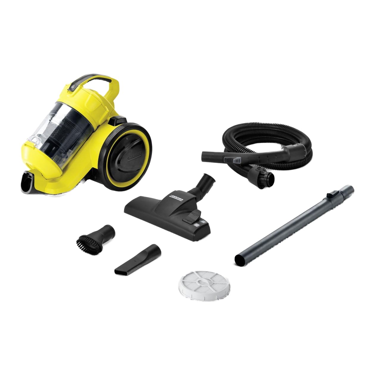 VC3 Plus Bagless Vacuum Cleaner, Powerful Suction for Home Cleaning, Compact & Lightweight Design, Ideal for Soft & Hard Surfaces, Yellow