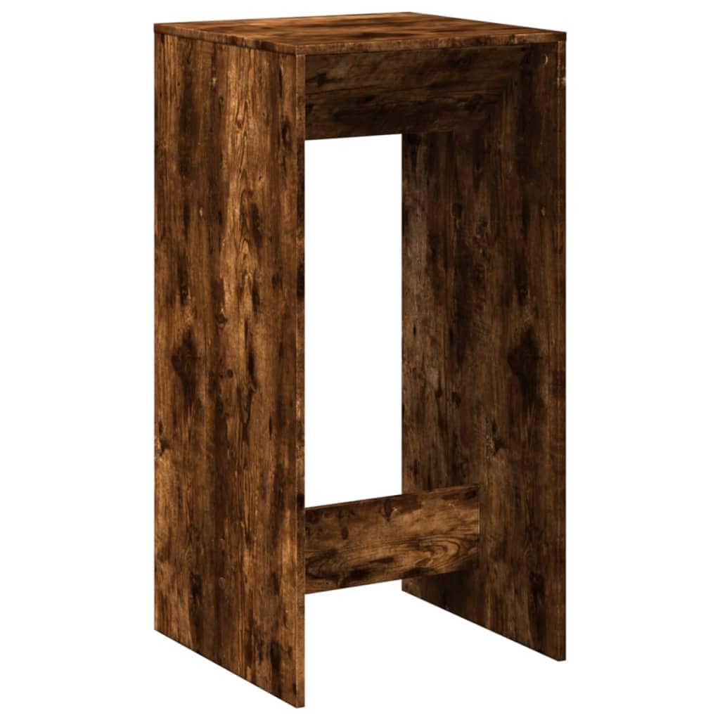 Tavolo da Bar Rovere Fumo 51x50x103,5 cm in Truciolato | Tavolo alto salvaspazio per cucina e soggiorno, ideale per aperitivi in compagnia e pasti veloci in ambienti interni.