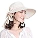 Produktbild Comhats Faltbarer Damen Sonnenhut Sommerhut UPF 50 breite Krempe mit Kinnriemen,99001_Beige,L (59-61 cm); Etikette 60cm