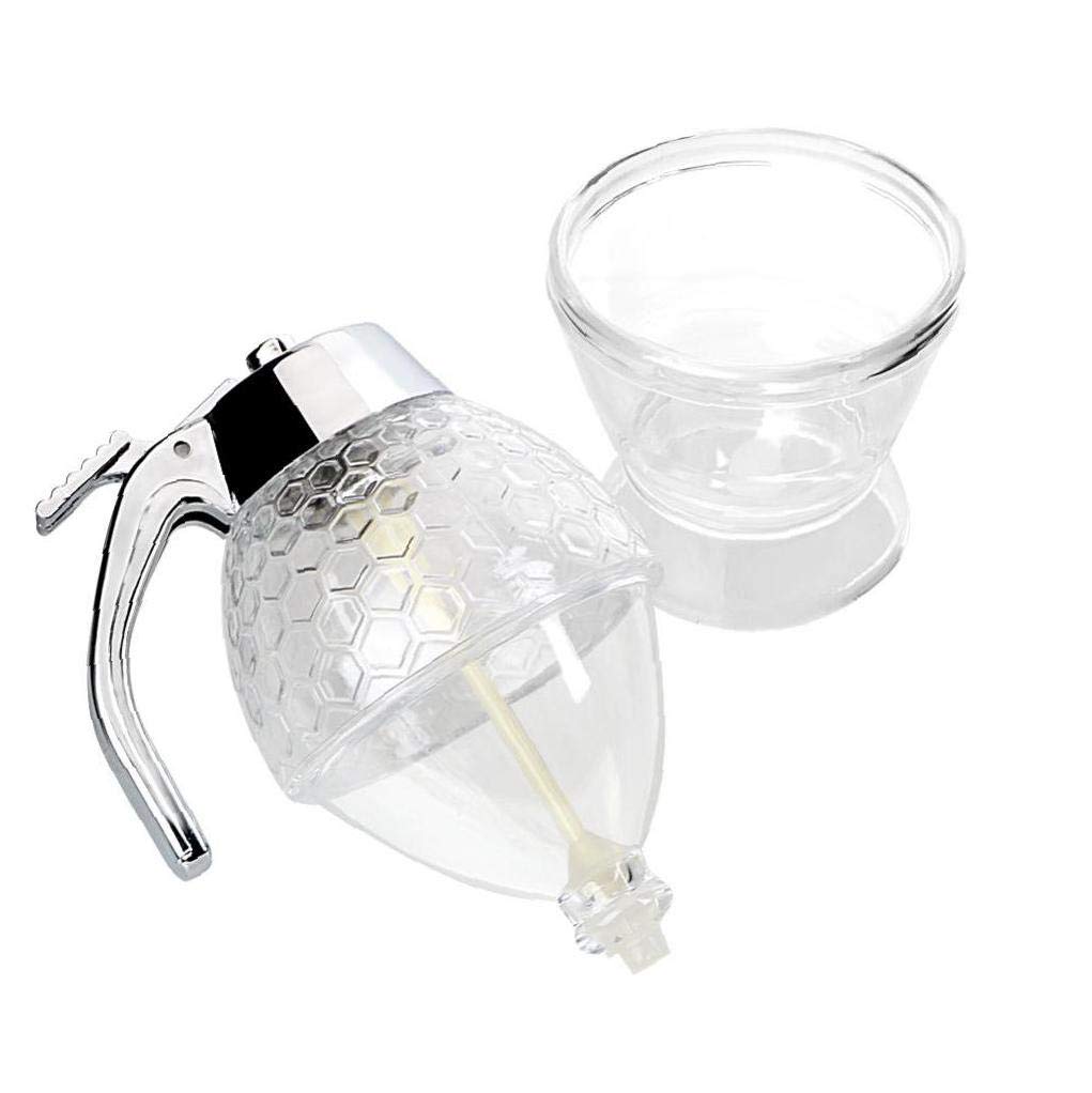 Hotaden Squeeze Bottle Honey Jar Container Bee Drip Dispenser Kettle Storage Pot Stand Holder Juice Syrup Cup