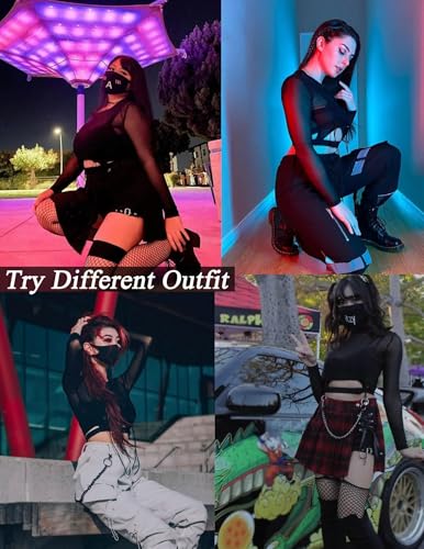 Avidlove Women Mesh Crop Top Long Sleeve See Through Shirt Sheer Blouse O Neck Clubwear S-4XL3