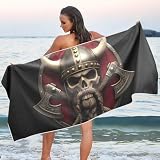 PDZRMY Beach Towel Viking Axe Quick Dry Pool Towels 30” x 60” Sand Proof Absorbent Beach Blanket for Camping Swimming
