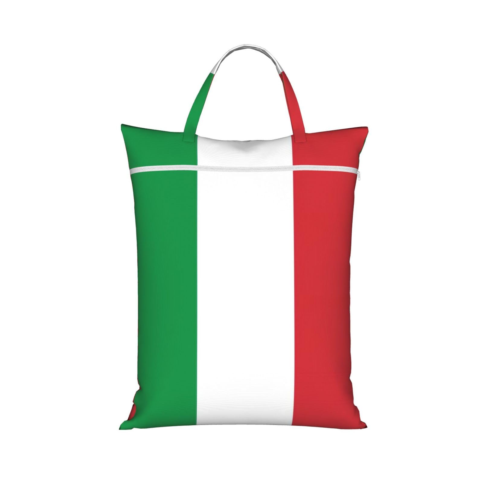 Pphgut 1 Pc Italy Flag Print Travel Laundry Bag Portable Dirt Clothes Bags Daily Hiking Camping Vacation