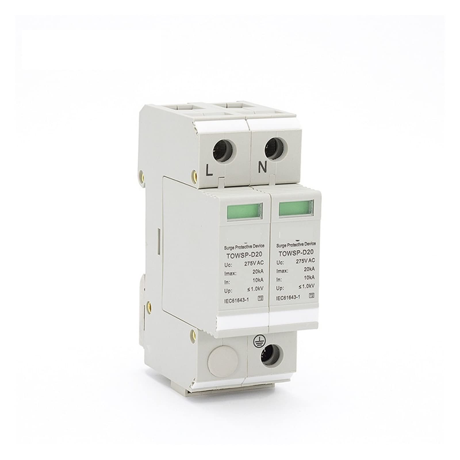 Protezione da sovratensione CA 10KA-20KA Scaricatore di Classe D (Size : TOWSP-C40-2 2P20KA-40KA)