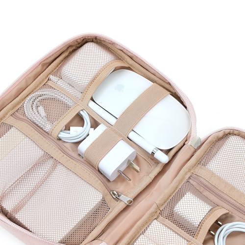 NISHEL Travel Cord Organizer Case, Tech Electronic Bag, Essentials for Charger, Cable, Phone, Hard Drive, USB, SD Card, Pink by NISHEL - Image 4