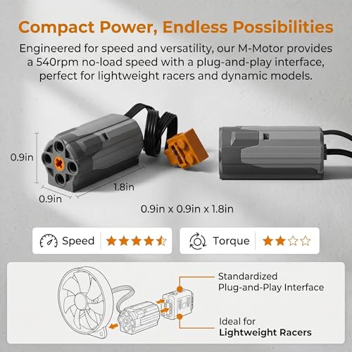 XEIYEI Servo Motor Function Set Power Functions Set 36-teiliges Motor Power Function Elektrisch Spielzeug Motor Technology Power Powered Module Fernbedienung Batteriebox Kompatibel mit Vielen Modellen