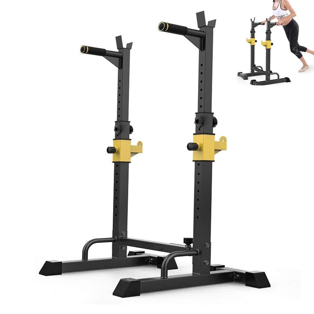 GaRcanMultifunction Barbell Bench Press Rack, Barbell Rack Squat Stand Adjustable Bench Press Rack Portable Dumbbell Rack for Full Body Workout Indoor Homewith Weight Bench